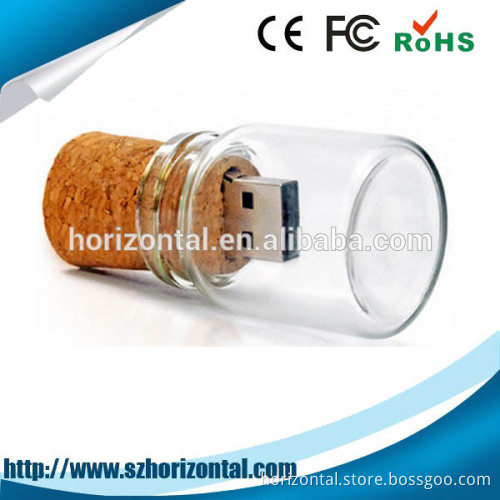 Populary in the world message Bottle glass usb flash drive